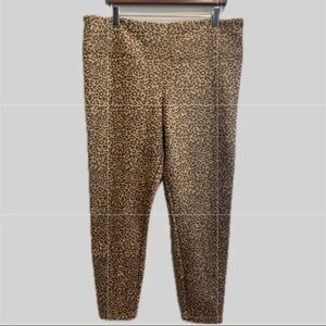 Carmen Marc Valvo NWOT Faux Leather Leopard Print Pants XL